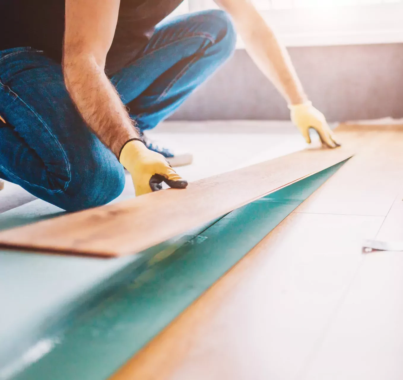 person making renovations to home
